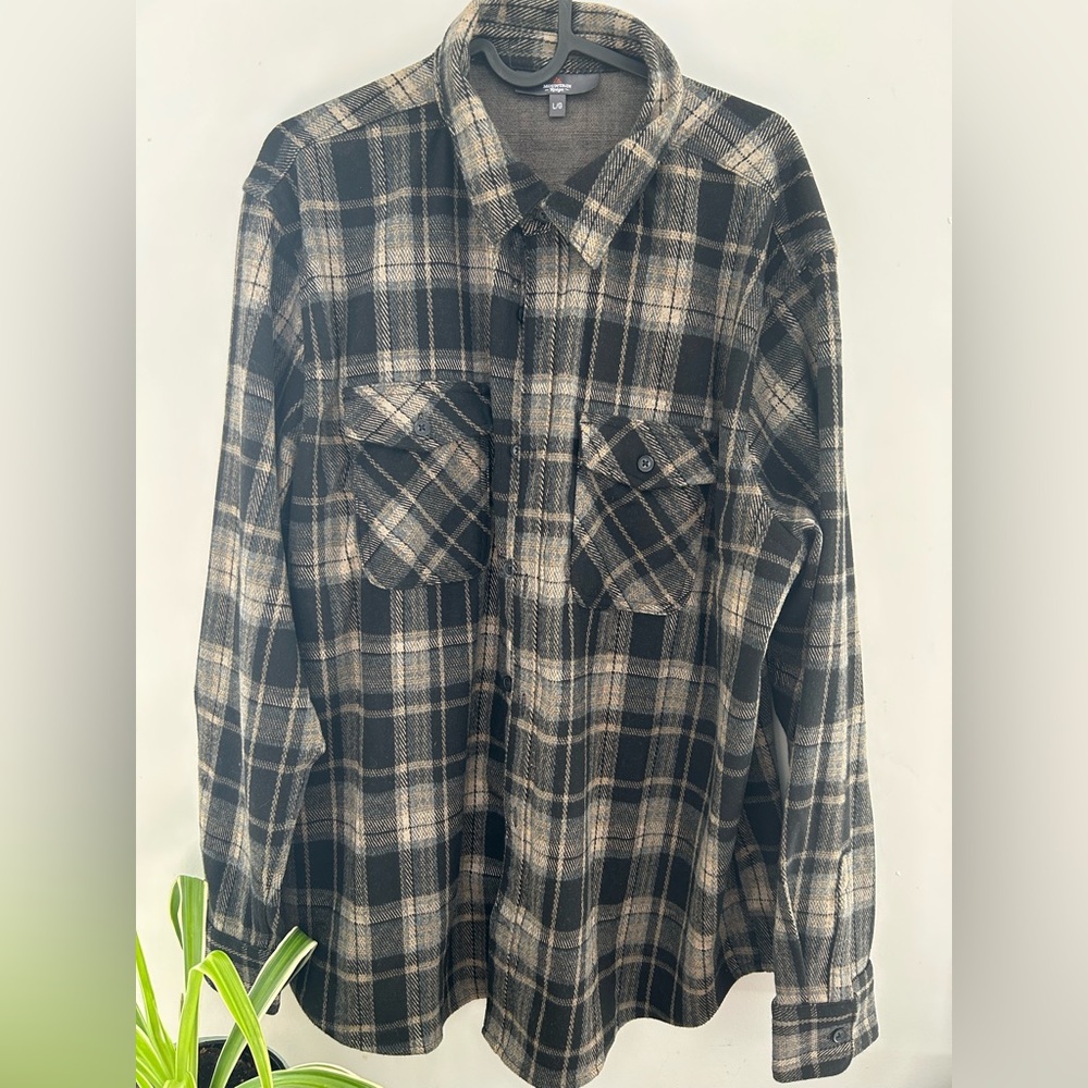 Mountain Ridge  Men’s black/brown Flannel plaid Long sleeve  L